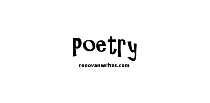 ronovan writes poetry black words on transparent background
