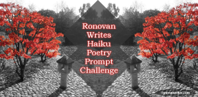 fall haiku challenge badge japanese maple with black and white background